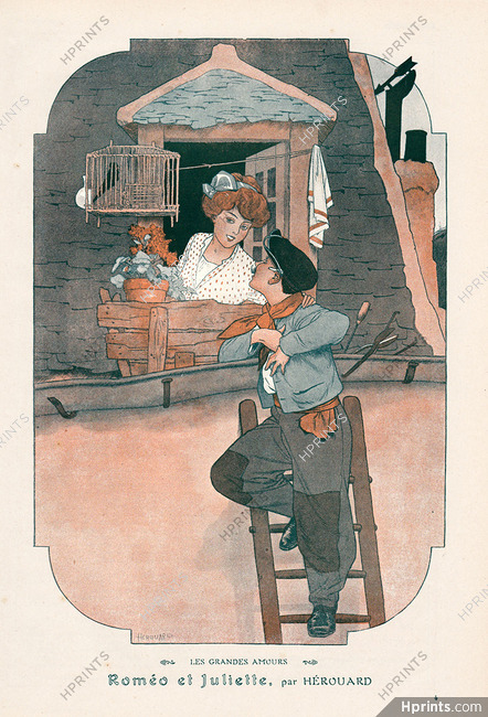 Chéri Hérouard 1909 "Les Amours Célèbres" Roméo & Juliette, Lovers