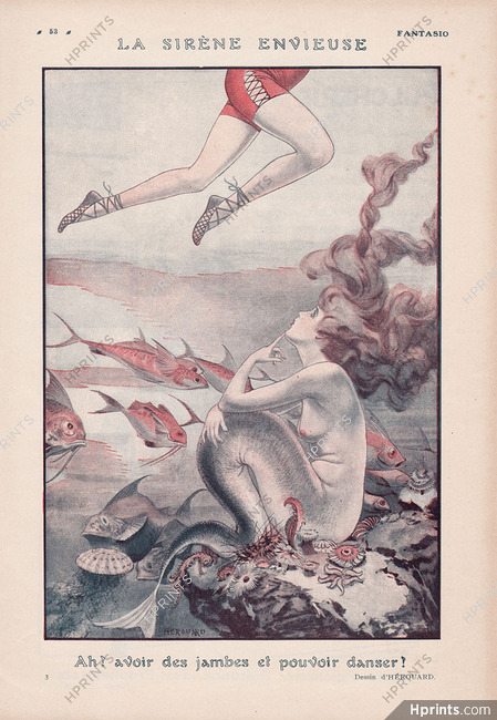 La Sirène Envieuse, 1921 - Chéri Hérouard Mermaid