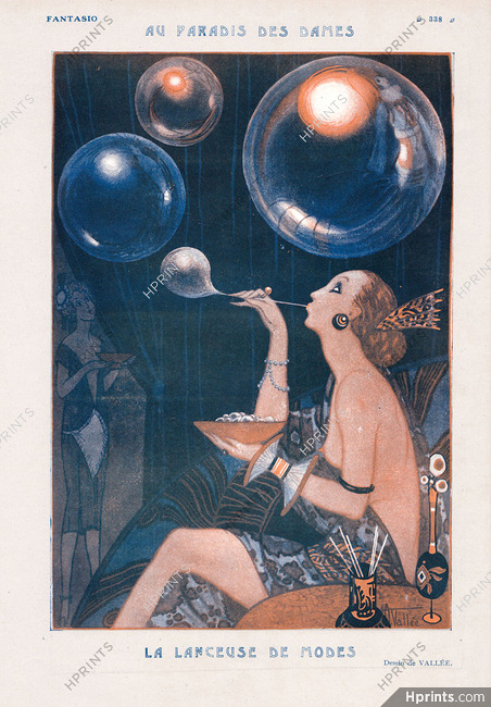 Armand Vallée 1922 The thrower of Soap Bubbles, Sexy Girl
