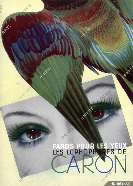 Caron (Cosmetics) 1937 Make-up for Eyes, Les Lophophores, Parrot