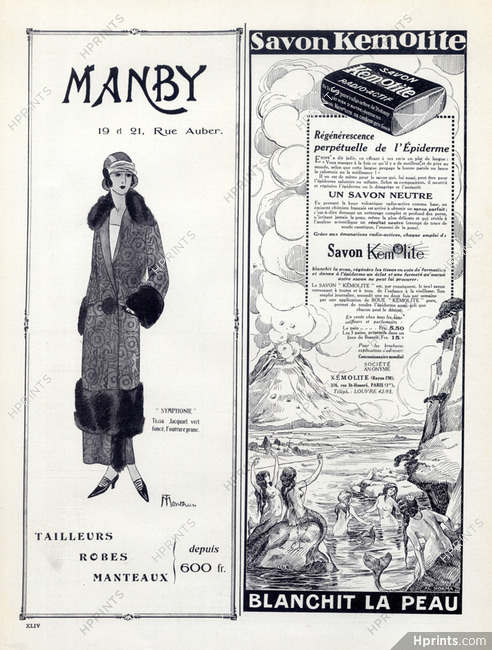 Manby (Tailor) & Kemolite (Soap) 1923 Mermaid, At. Norma