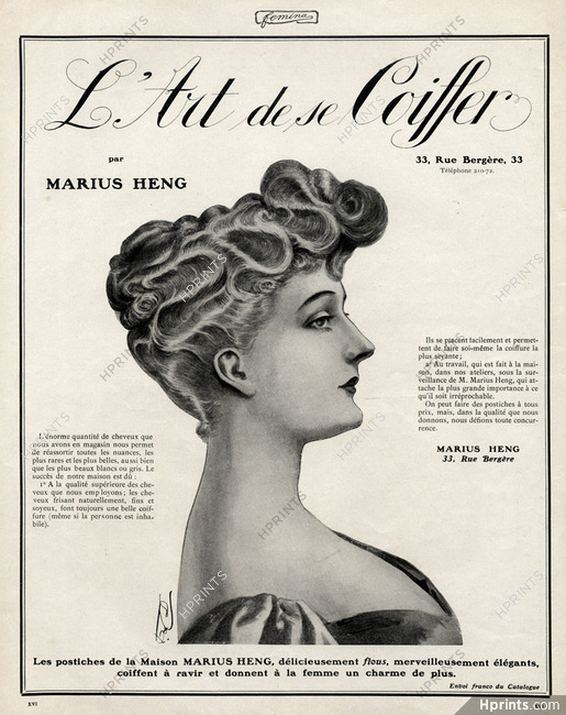 Marius Heng (Hairstyle) 1906 Wig, Hairpieces