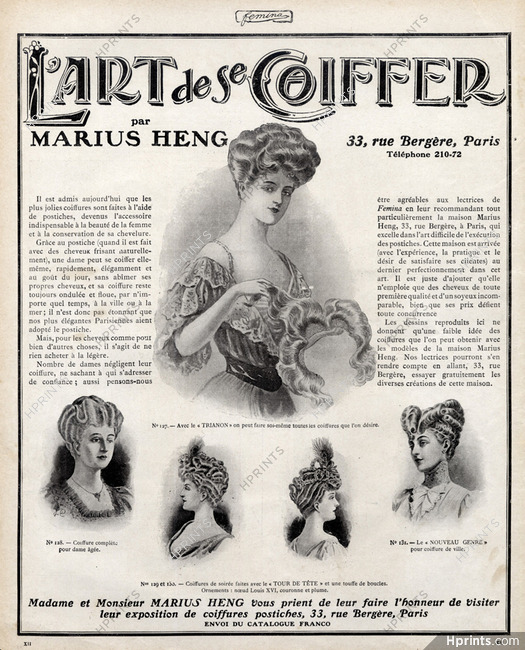 Marius Heng (Hairstyle) 1906 Hairpieces
