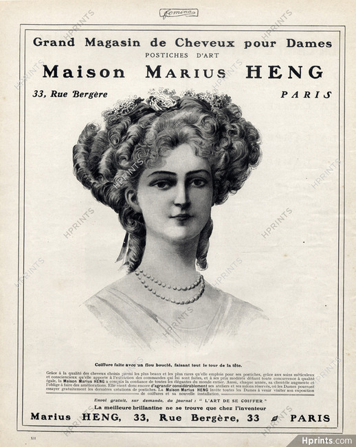 Marius Heng (Hairstyle) 1908 Hairpiece