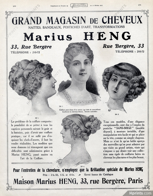 Marius Heng (Hairstyle) 1911 Hairpieces