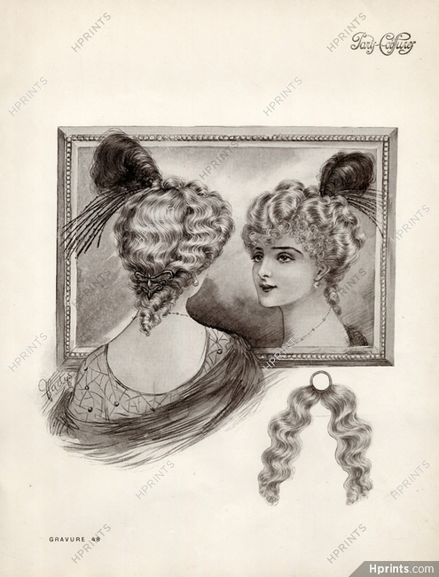 Paris-Coiffures (Hairstyle) 1911 Hairpiece, Gladys