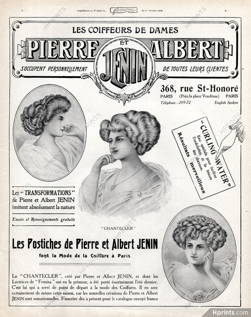 Pierre & Albert Jenin (Hairstyle) 1909 Hairpieces