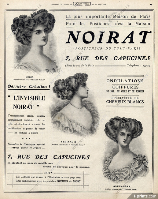 Noirat (Hairstyle) 1909 Wig