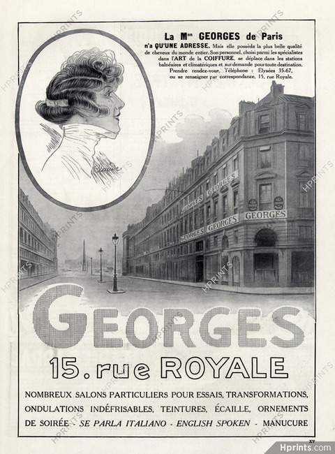 Maison Georges (Hairstyles) 1923 Shop, Store, Place De La Concorde