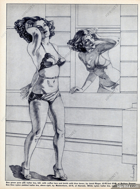 Antonio Lopez 1972 Maidenform, Janet Reger & Triumph, Brassieres