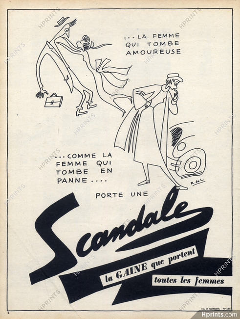 Scandale (Lingerie) 1947 Girdle, Bra, Louis Delmotte