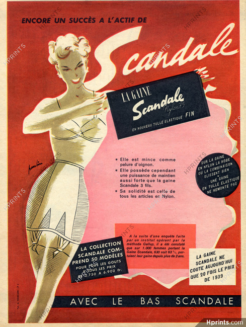 Scandale (Lingerie) 1952 Maurice Paulin, Girdle, Bra