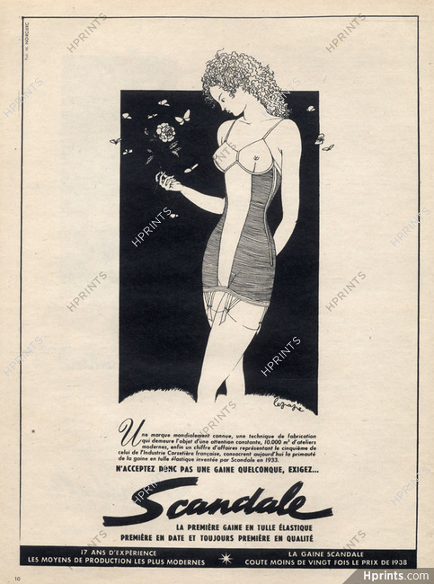 Scandale (Lingerie) 1950 Corselette, Georges Lepape