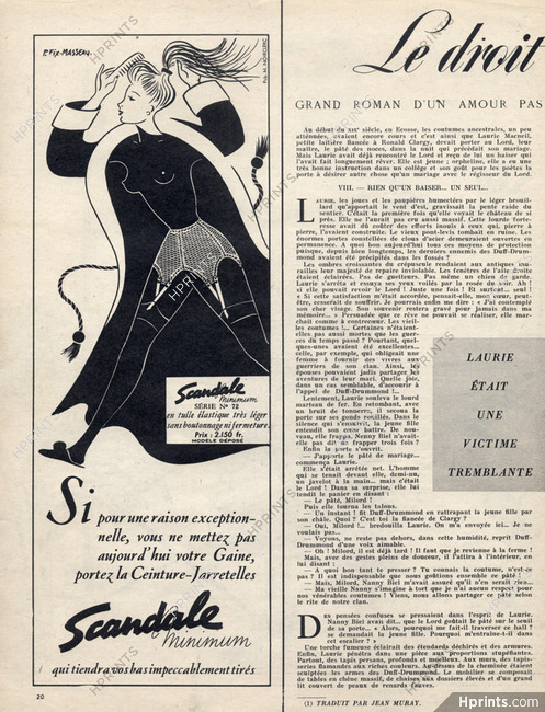 Scandale (Lingerie) 1952 Fix Masseau, Girdle