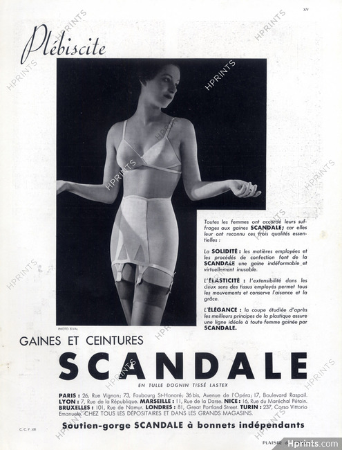 Scandale (Lingerie) 1937 Girdle, Bra