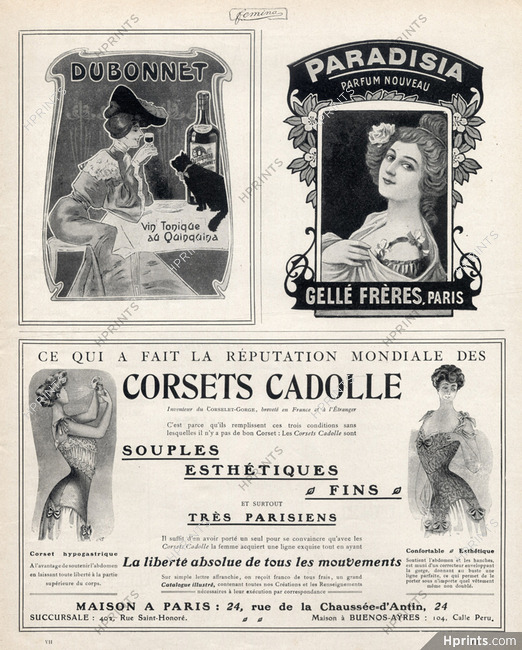 Cadolle (Lingerie) 1908 Corset, Gellé Frères Paradisia Perfume