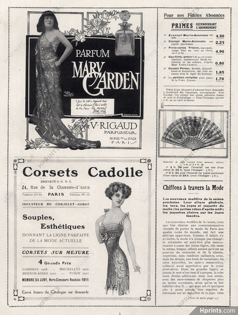 Cadolle (Lingerie) 1913 Corset, Rigaud Mary Garden