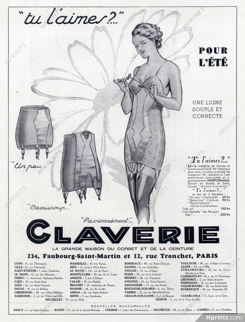 Claverie (Lingerie) 1936 Girdle