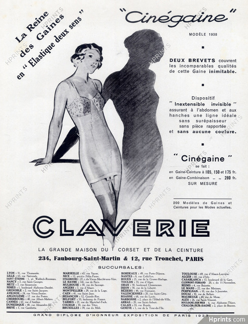 Claverie (Lingerie) 1938 Girdle