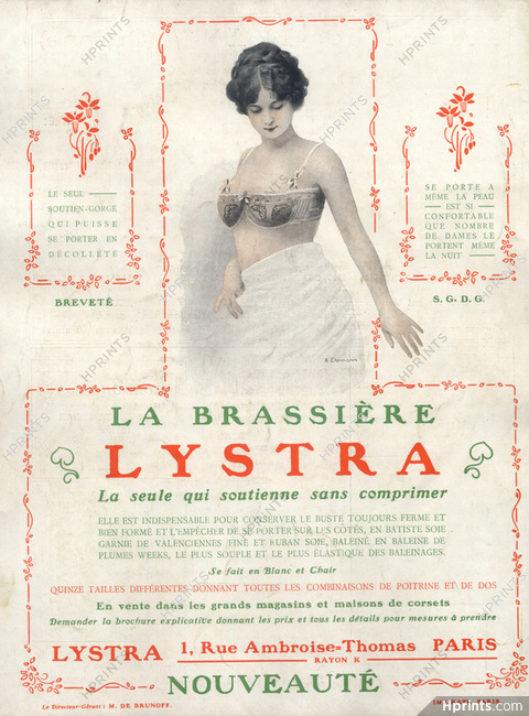 Weeks & Cie (Lingerie) 1910 Brassière Lystra, A. Ehrmann