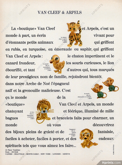 Van Cleef & Arpels (Jewels) 1968 Animals Clips, le chaton, le