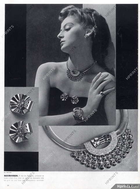 Mauboussin 1938 Necklace, Bracelet, Earrings