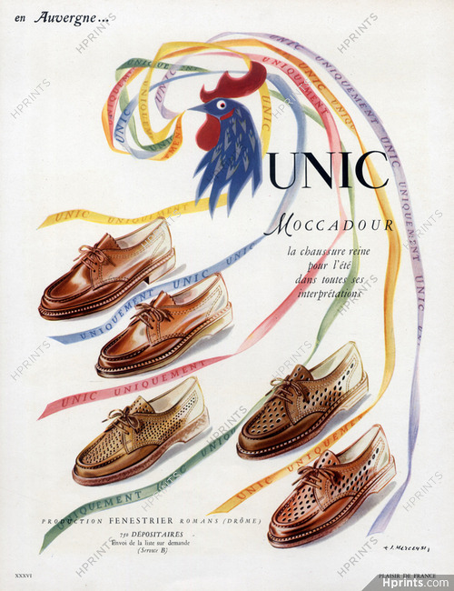 Unic (Shoes) Fenestrier 1951 Jean Mercey — Advertisements