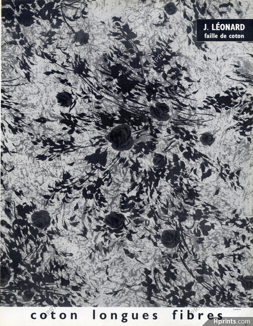 J. Léonard (Fabric) 1963 Faille de coton