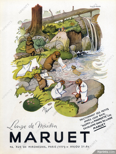 Maruet (Linen) 1948 Linge, Hoppy la Marmotte, Pellos