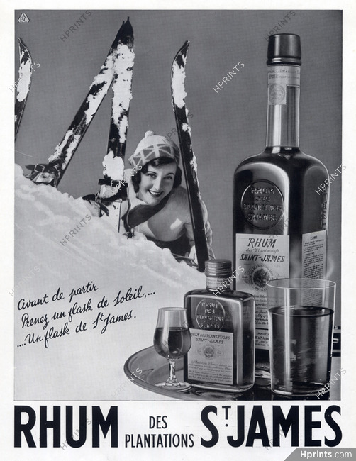 Saint-James Rhum (Drinks) 1938 Skiing