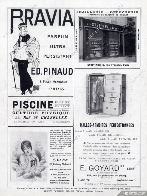 Goyard (Trunk) 1914 Malles-Armoires, Pinaud Pravia Perfume