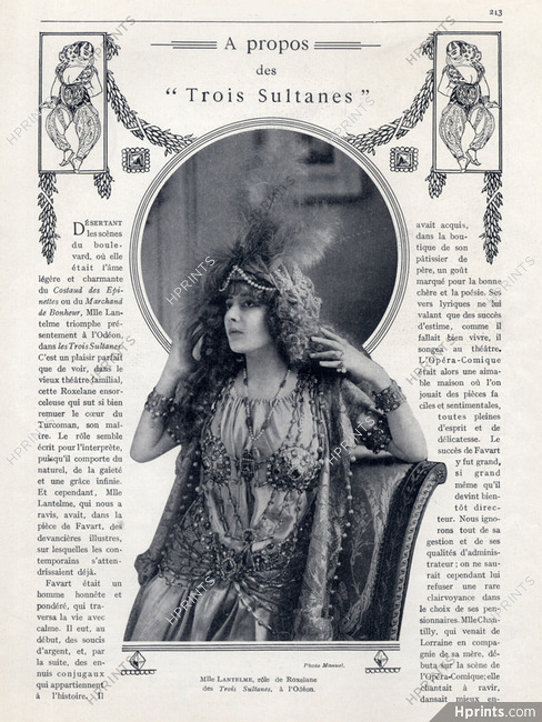 Miss Lantelme 1911 "Trois Sultanes" Roxelane, Photo Manuel Frères