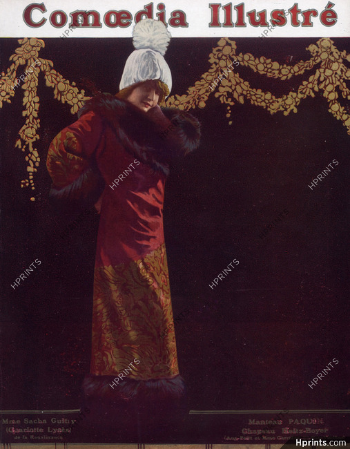 Paquin (Coat) 1912 Mrs Sacha Guitry (Charlotte Lysès) Heitz-Boyer Hat