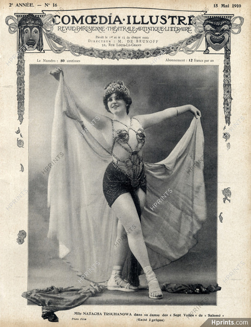 Natacha Trouhanowa 1910 Theatre Costume, Russian Dancer