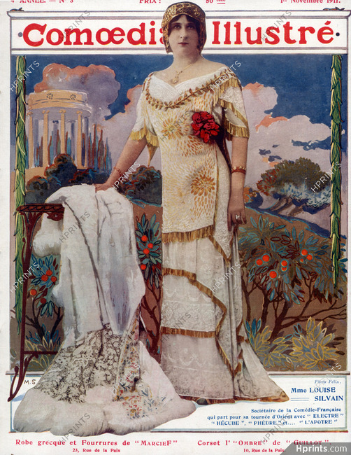 Louise Sylvain 1911 Robe Grecque & Fourrures MarcieF