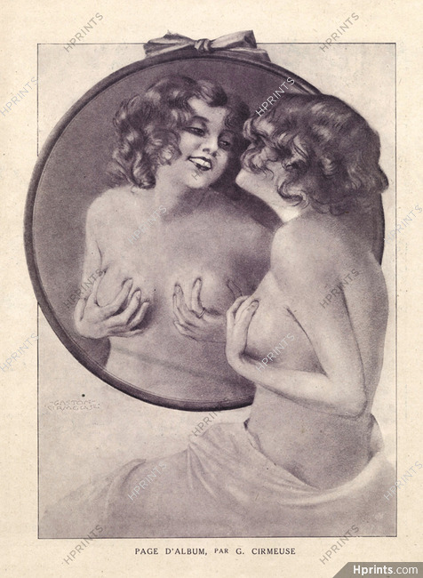 Gaston Cirmeuse 1918 "Page d'Album" Sexy Topless Girl