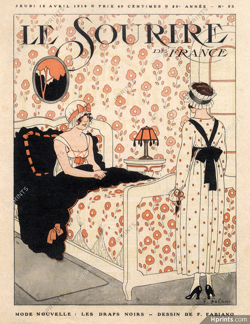 Fabien Fabiano 1918 "Les draps noirs" New Fashion, Black Sheets, Bedroom