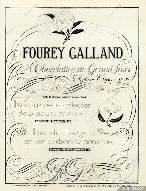 Fourey-Galland (Chocolates) 1920 Vald'Es