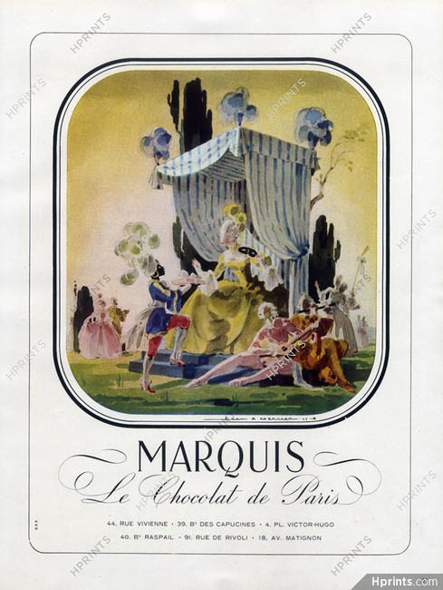 Marquis (Chocolates) 1948 Jean Adrien Mercier, 18th Century Costumes