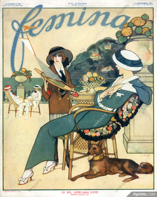 Francisco Javier Gosé 1913 Original Cover, Elegant Parisienne, Dog