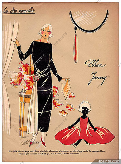 1923 Jenny ''Les Idees Nouvelles de la Mode'' Pochoir Art Deco ''Tres Parisien'' Doll