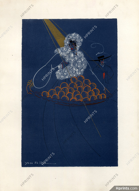 Yan Bernard Dyl 1927 Le Miracle du Fil ''Les Ténériffe'' Pochoir by Jacomet