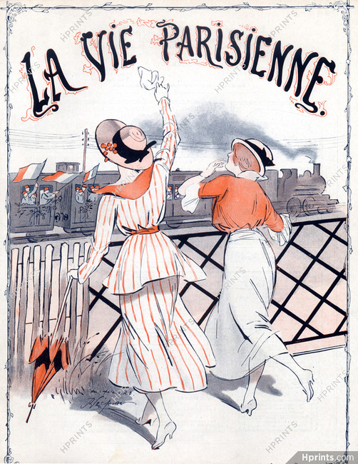 René Préjelan 1915 Goodbye Soldiers, Elegants Parisienne