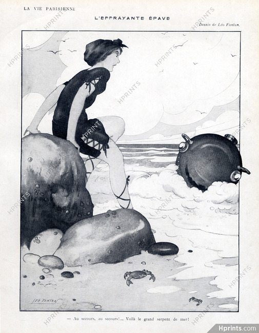 Léo Fontan 1915 "l'effrayante épave" Bathing Beauty