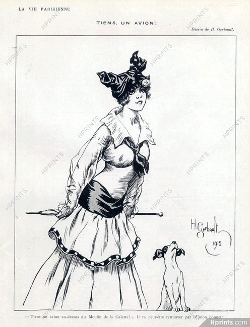 Henry Gerbault 1915 Attractive Girl, Dog