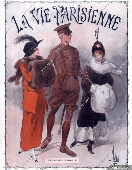 Louis Vallet 1915 Entente Cordiale, Elegants Parisienne, Military, Soldier