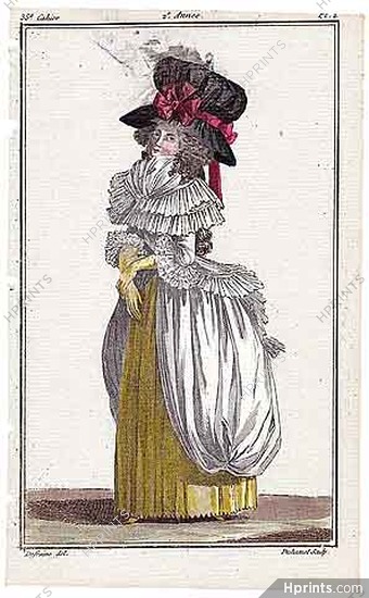 Magasin des Modes Nouvelles 1787 cahier n°35, plate n°2, Defraine, 18th Century Dress