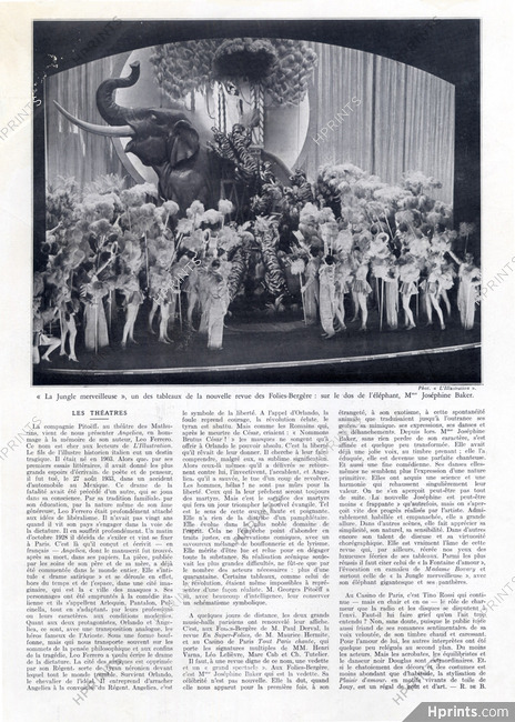 Josephine Baker 1936 La Jungle Merveilleuse, Folies Bergère