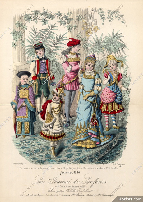 Journal des Enfants 1884 Dupin, Costume Disguise, Children