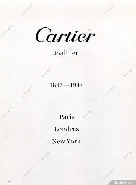 Cartier (Joaillier) 1947 Label